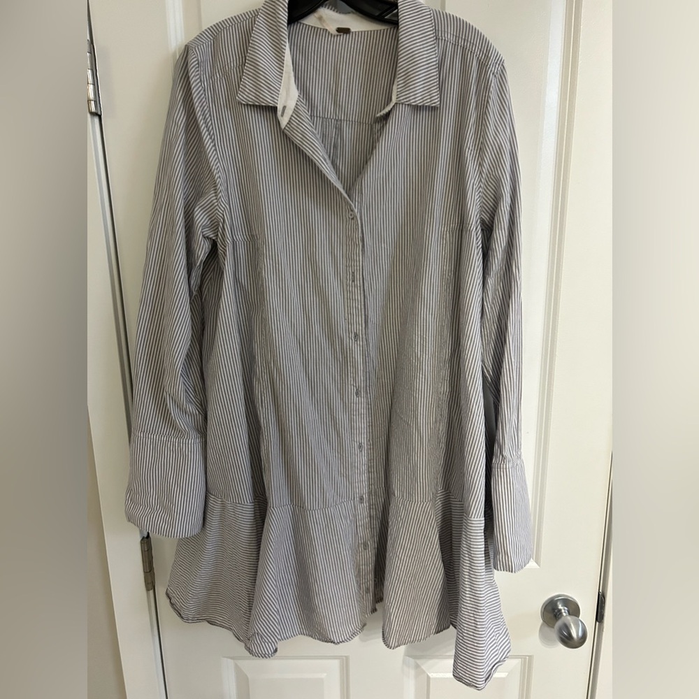 Free People Striped Gray Dress